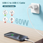 60W USB C to USB C Cable iPhone 16 15 Fast Charging Cable, 6ft Long USB-C to - Image 2