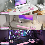 Mouse Pad with Wrist Rest Set Pink, 3-in-1 Wrist Support Mousepad Set, Gaming - Image 7