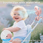 2025 Upgarded 4000mAh Misting Baby Stroller Fan, Rechargeable Battery Operated - Image 2