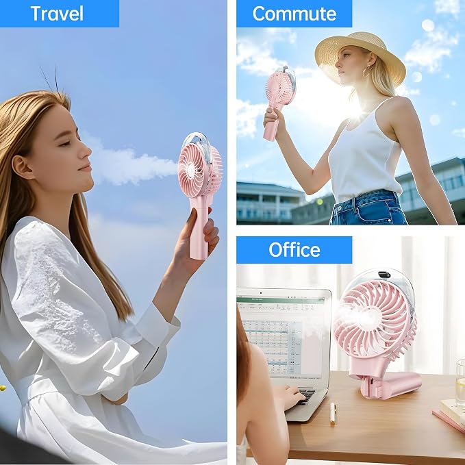 PANERGY Handheld Misting Fan – Rechargeable Battery Operated, Handheld Personal - Image 6