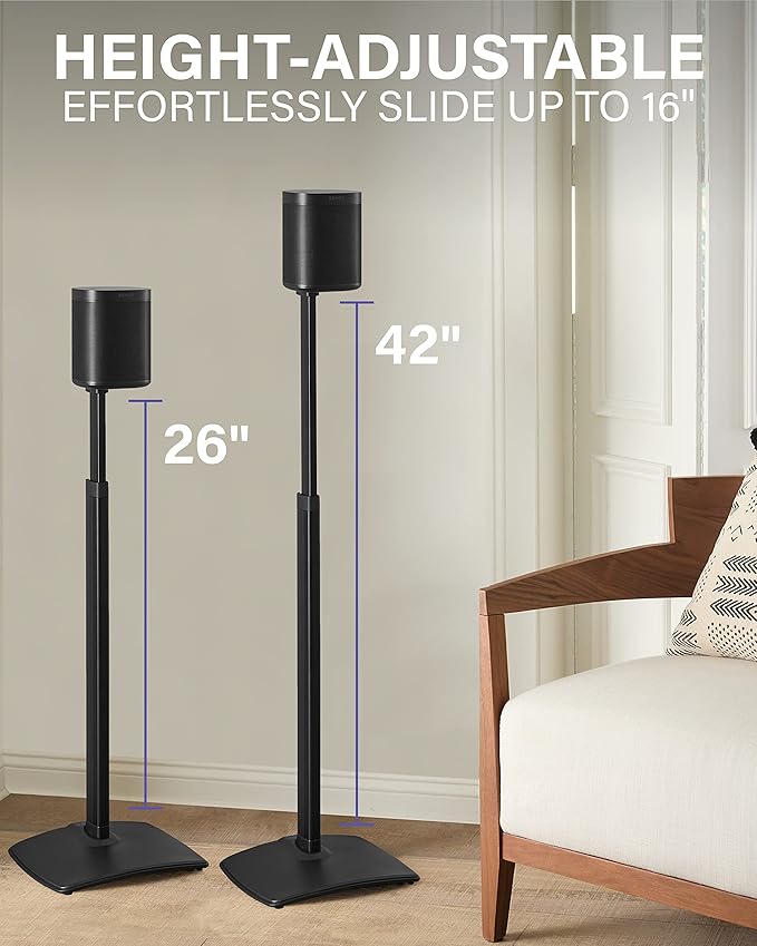 SANUS Adjustable Height Wireless Speaker Stands Designed - Image 2