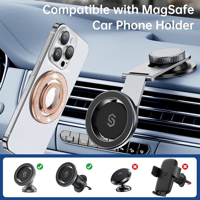 Syncwire Magnetic Phone Grip for MagSafe, Magnetic Sparkle Phone Ring Holder - Image 6