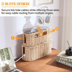 FairyHaus Cable Management Box 2Pack Cream, Handwoven Large and Small Cable - Image 6