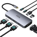 USB C Docking Station Dual HDMI Monitor Adapter, Selore USB C Hub 3 Monitors by SeloreS-Global