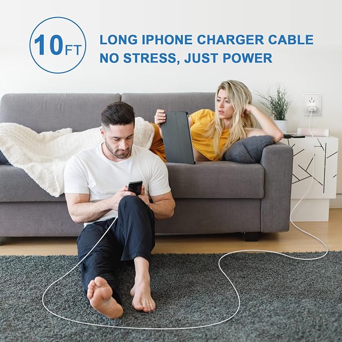 Matsusho iPhone Charger Fast Charging 10 FT, 2 Pack 20W USB C Wall Charger Block - Image 7
