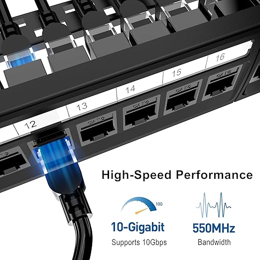 Jadaol 24 Port Patch Panel Rackmount or Wall Mount 19-Inch, 1U Cat6 Network - Image 2