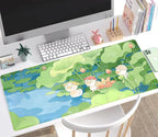 Green Cute Anime Desk Mat Kawaii Cartoon Ducks Gaming Mouse Pad XXL Large Anime - Image 2