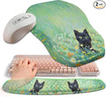2-in-1 Ergonomic Set, Wave Keyboard Wrist Rest and Massage Slope Mouse Pad by Gleamtide