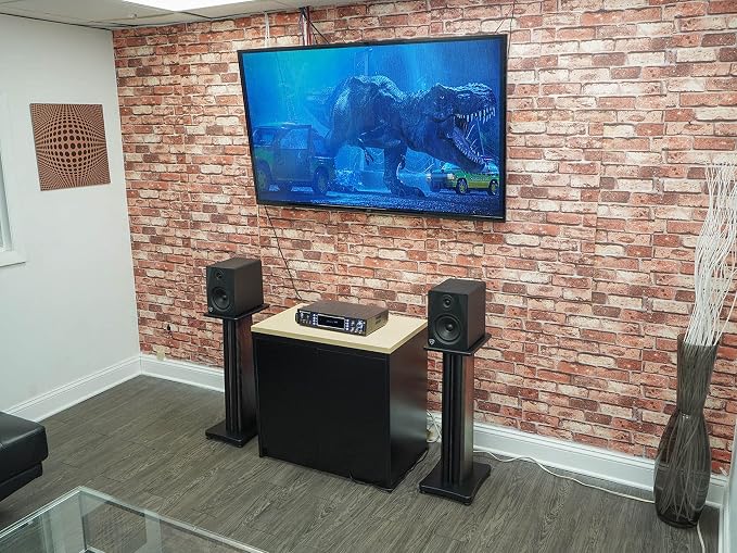 Rockville SS28D Premium 28" Dark Wood Speaker Stands, Solid MDF, Dual Top Plates - Image 7