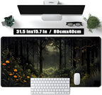 Dark Forest Desk Mat Mouse pad, Big Laptop Computer Keyboard and Mouse Mat - Image 2