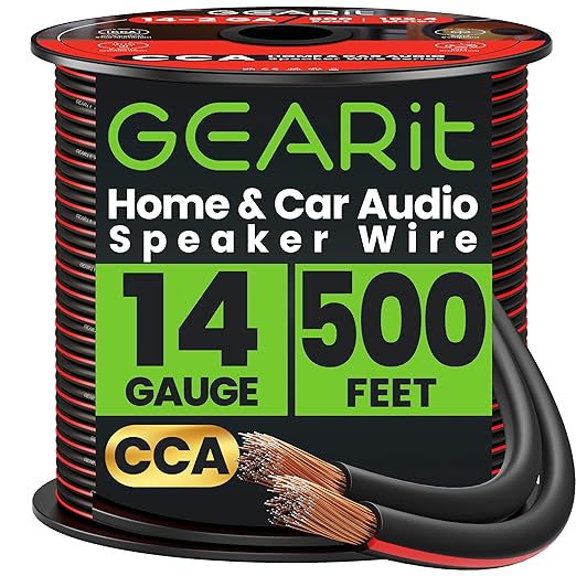 GEARit Speaker Wire 14 Gauge, Speaker Cable 500ft by GEARit