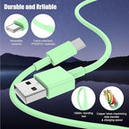 3-Pack Green USB A to USB C Cable，USB to USB C Car Carplay Cable - Image 5