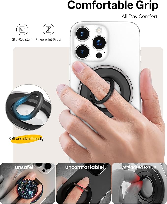 Magnetic Phone Grip for MagSafe Ring Holder, Magnet Phone Grip Stand Finger - Image 4