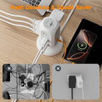 Surge Protector Power Strip Tower, TESSAN 5 FT Retractable Extension Cord - Image 7
