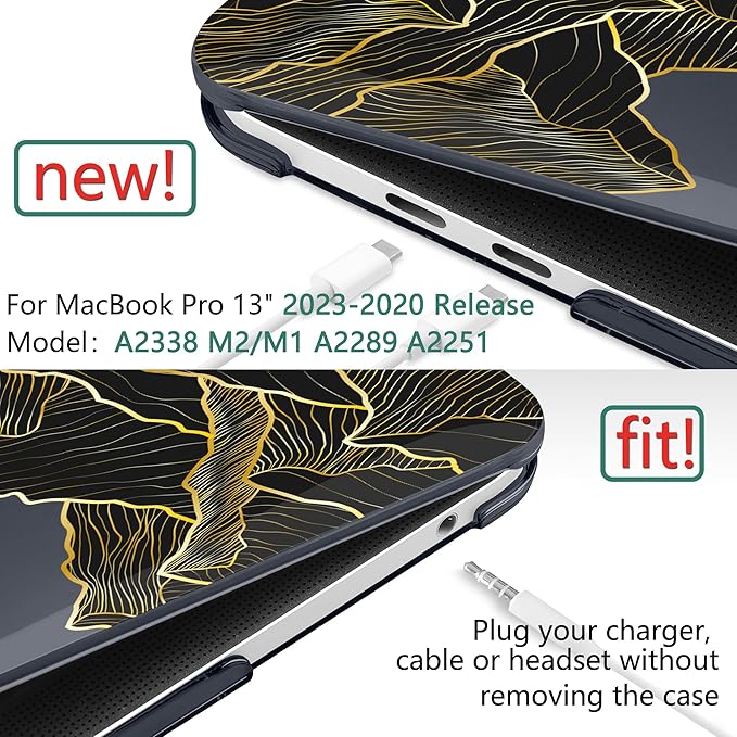TWOLSKOO Compatible with MacBook Pro 13 inch Case 2023-2016 A2338 M2/M1 A2251 - Image 2