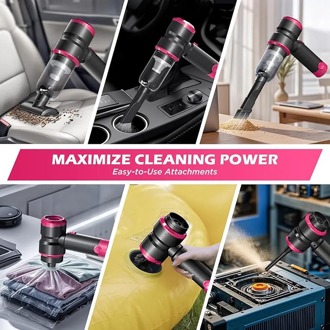 Handheld Car Vacuum with 15000PA Power, 4 in 1 Small Powerful Cordless Vacuum - Image 4