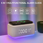 Alarm Clock Speaker Wireless Charger, Digital Alarm Clocks Bedrooms Bluetooth - Image 2