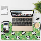 Panda and Leaves Gaming Mouse Pad 3mm Thick Stitched Edge Waterproof Non-Slip - Image 4