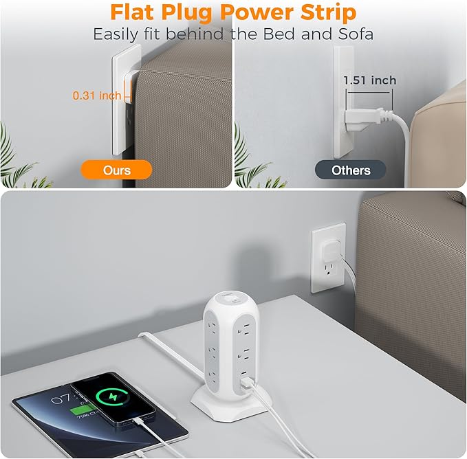 Tower Power Strip Flat Plug - Image 2