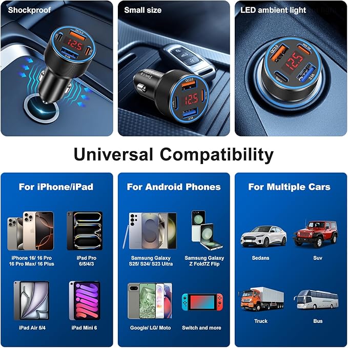 Car Phone Charger USB C, 12V Type C Car Adapter - Image 7