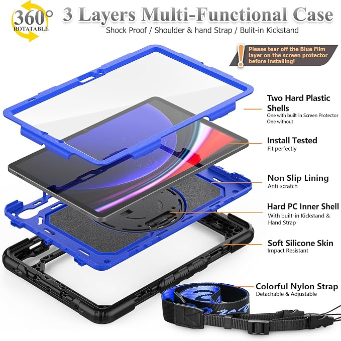 SEYMAC stock Case for Samsung Galaxy Tab S10 FE / S9 / S9 FE 5G Tablet Case - Image 7