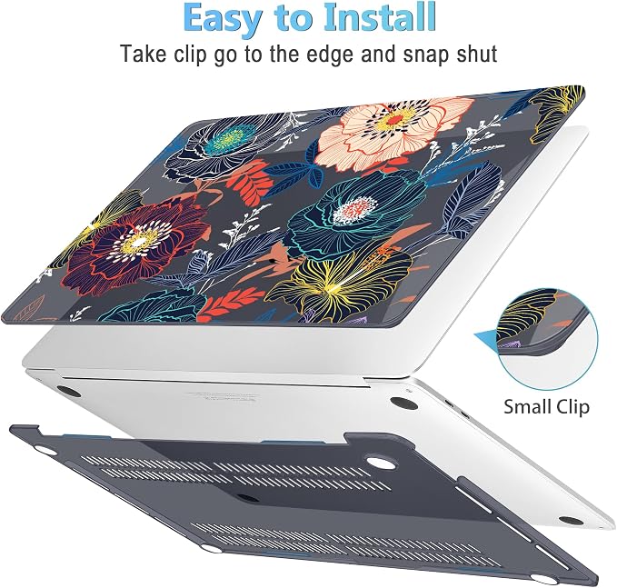 Mektron for MacBook Air 13 Case A1466/A1369, Snap-on Plastic Hard Shell Cover - Image 3