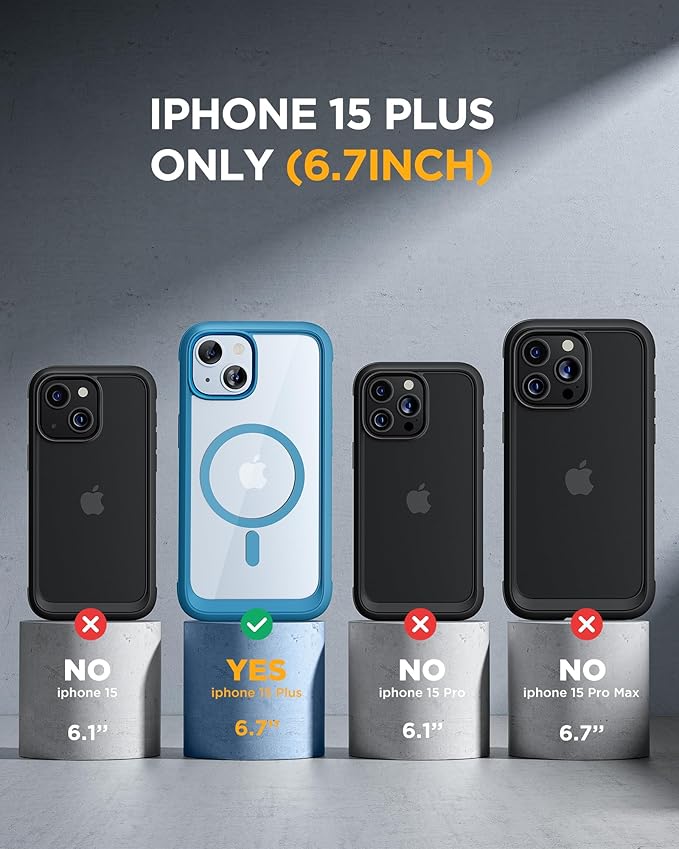 Miracase Magnetic for iPhone 15 Plus Case 6.7'' Full-Body Military Drop Proof - Image 2