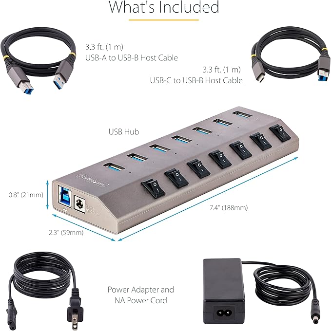 StarTech.com 7-Port Self-Powered USB-C Hub - Image 4