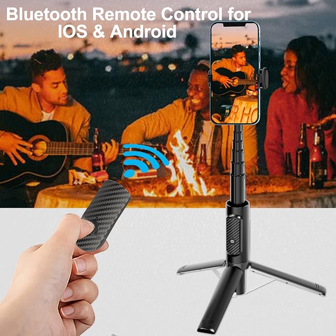 Selfie Stick Tripod with Remote Aluminum Alloy Phone Tripod Bluetooth Remote - Image 5