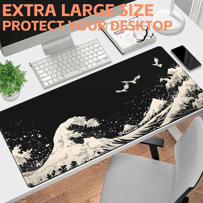 Mouse Pad Large White Wave Non-Slip Gaming Desk Mat - Image 6