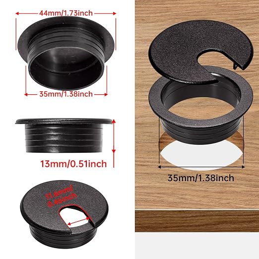 Desk Grommet 1-3/8inch10 Pcs, Desk Hole Grommet, Cable Grommet, Desk Hole Cover - Image 2