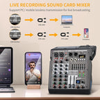 4 Channel Audio Mixer for Home Audio, Sound Mixer Board - Image 2