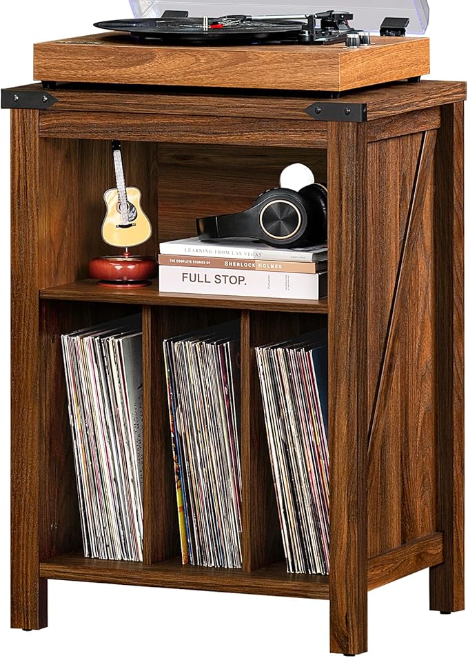 Record Player Stand with Vinyl Record Storage Holds up to 160 Albums, Large by Joaxswe
