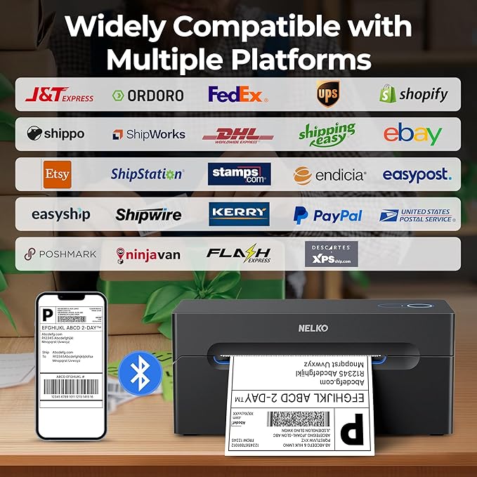 Nelko Bluetooth Thermal Shipping Label Printer, Wireless 4x6 Shipping Label - Image 4