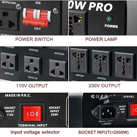 Yinleader 5000W PRO Voltage Transformer Converter Step Up/Down AC 110V/120V to - Image 4