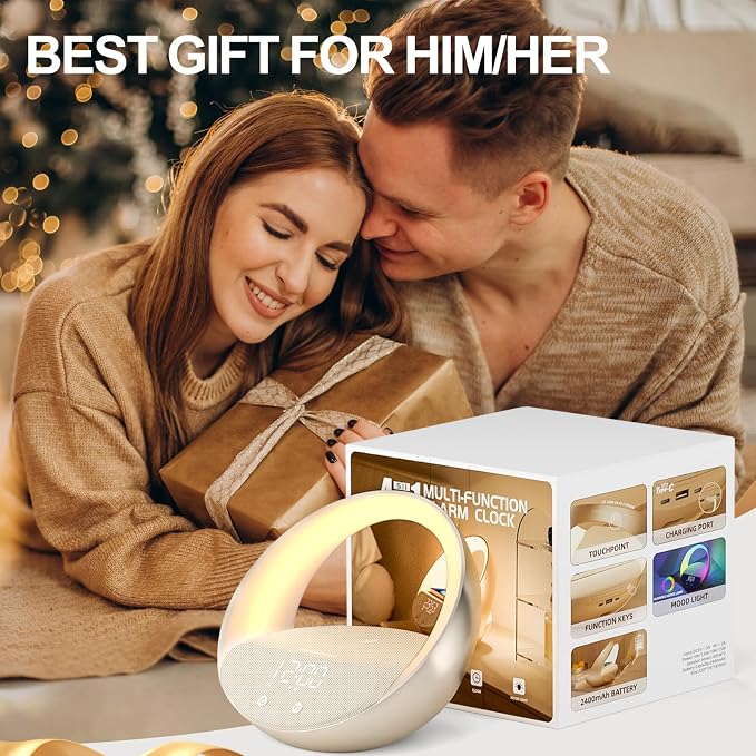 Bluetooth Alarm Clock, Sunrise Simulation Wake Up Night Light, 15W Fast - Image 7