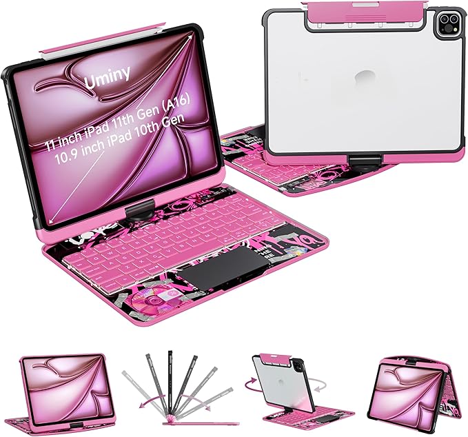 iPad Keyboard Case for iPad 10th Gen & 11th, Magic Wireless Keyboard by Uminy