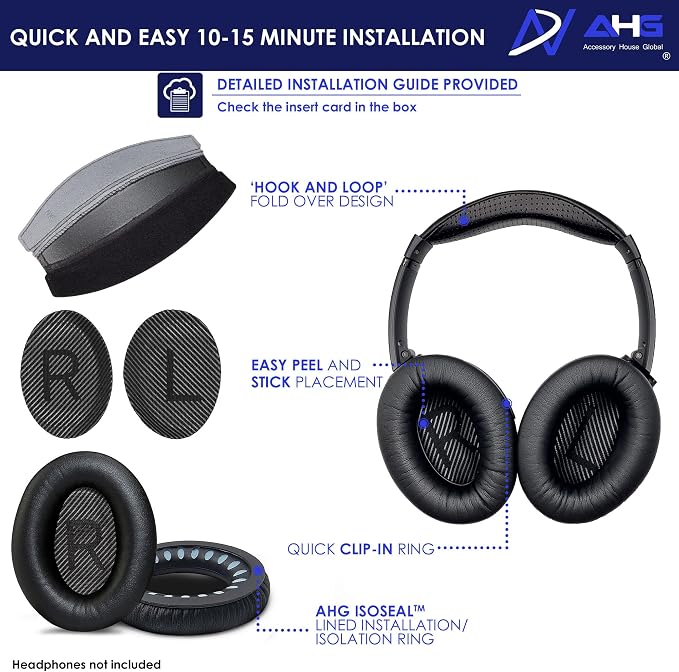 Replacement QC35 / QC35 ii earpads and QC35 Headband / QC35 ii Headband V3 pad - Image 7