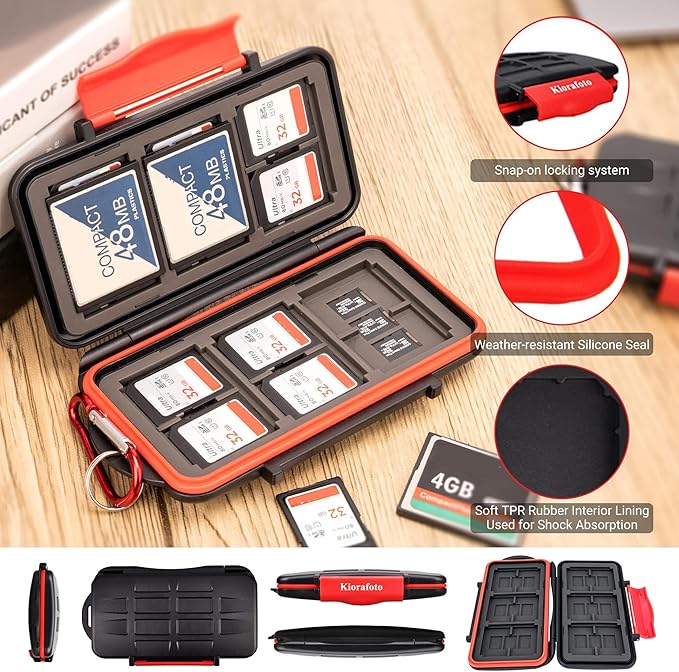 Kiorafoto 36 Slots : 18 TF + 12 SD + 6 CF Memory Card Holder Case Storage - Image 4