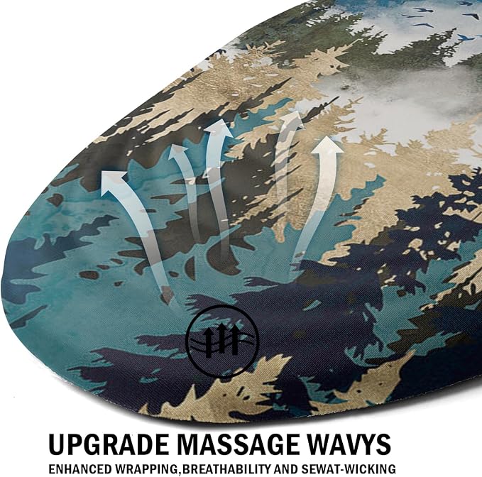 Ergonomic Mouse Pad with Wrist Rest Support, Memory Foam & PU, Forest Sunrise - Image 2