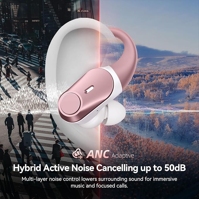 Active Noise Cancelling Ear Buds Wireless Earbuds 80H Playtime Bluetooth - Image 2