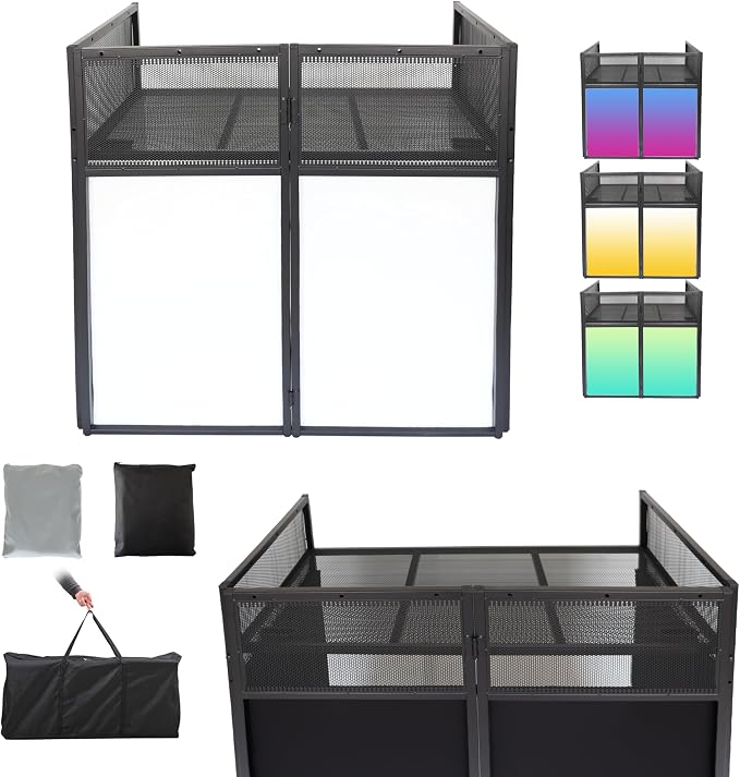 Portable DJ Booth DJ Facade DJ Table Station Two-position Height Adjustable by Sardoxx