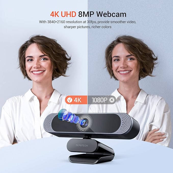 DEPSTECH 4K Webcam, DW49 HD 8MP Equipped - Image 2