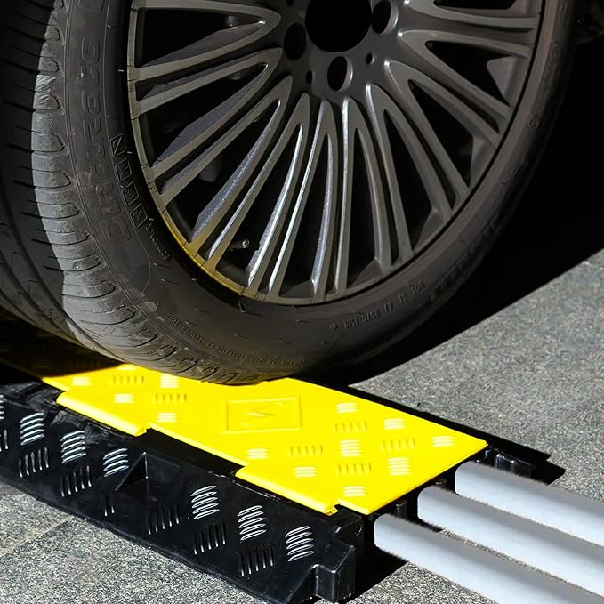 CXRCY Cable Ramp 2 Pack of 3 Channel PVC Rubber Cable Protector, 44000lbs - Image 5