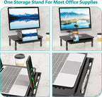WALI Dual Monitor Stand with Storage, Desk Monitor Riser 3 Height Adjustable - Image 8