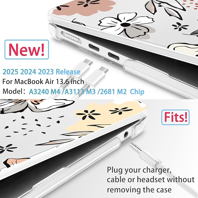 Mektron for 2025 M4 MacBook Air 13.6 Inch A3240 Case Fits 2023 A2681 M2 2024 - Image 2