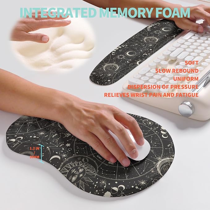2-in-1 Ergonomic Set, Wave Rise Keyboard Wrist Rest and Massage Bulge Slope - Image 4