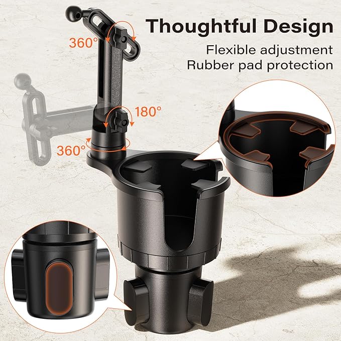 APPS2Car 2-in-1 Cup Phone Holder Mount - Image 4