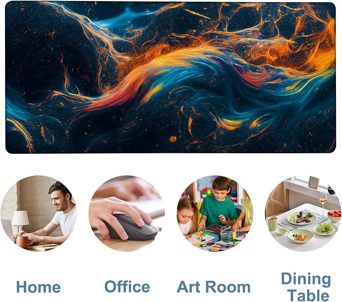 Gaming Desk Pad Large Extra Length Abstract Colorful Art Mouse Pad Keyboard - Image 5