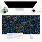 Abstract Starry Sky Swirl Gaming Desk Mat by Cindasun